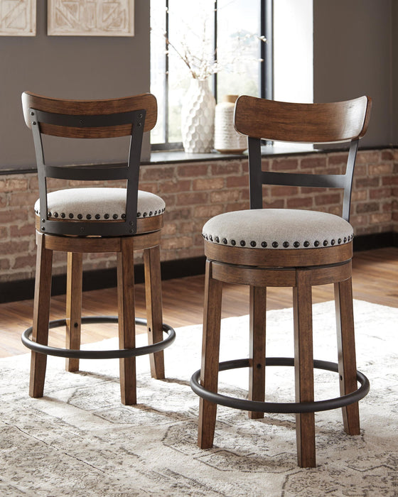 Valebeck - Full Back Swivel Stool – Counter Height (24"-27") by Signature Design by Ashley® at Furniture Wholesale Plus , Nashville furniture store