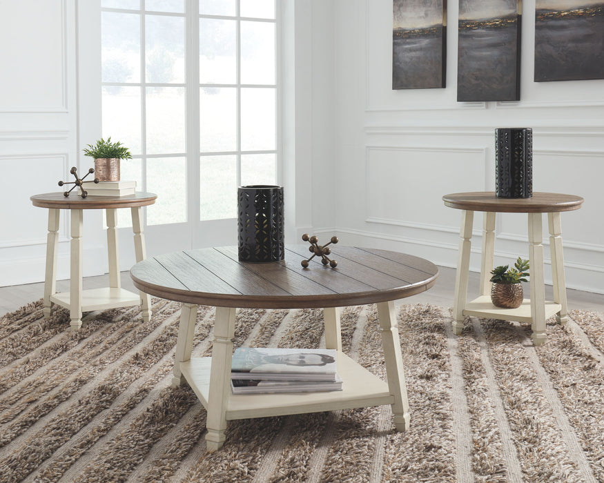 Bolanbrook - Occasional Table Set (Set of 3) - White / Brown / Beige – Table Sets by Signature Design by Ashley® at Furniture Wholesale Plus , Nashville furniture store