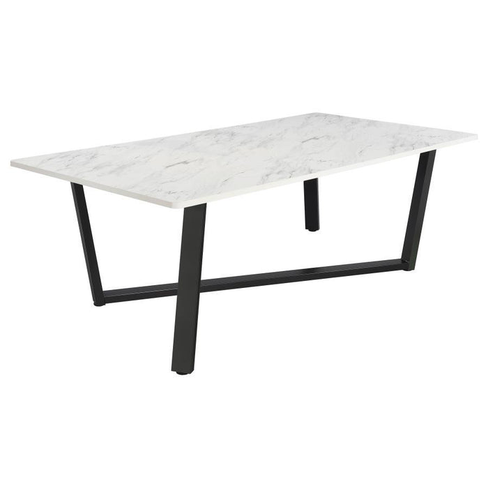 Mayer - Rectangular Faux Marble Dining Table - White – Dining Tables by CoasterEssence at Furniture Wholesale Plus , Nashville furniture store