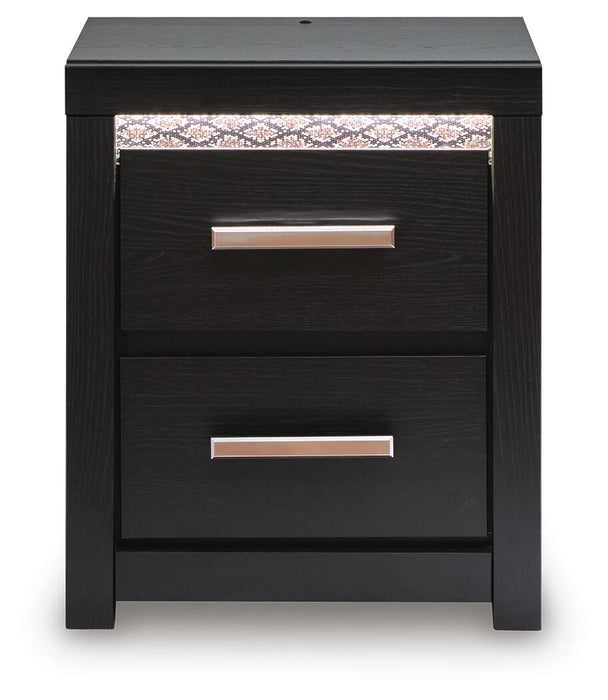 Shoralli - Two Drawer Night Stand - Black – Nightstands w/ Charging Stations by Signature Design by Ashley® at Furniture Wholesale Plus , Nashville furniture store