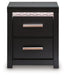 Shoralli - Two Drawer Night Stand - Black – Nightstands w/ Charging Stations by Signature Design by Ashley® at Furniture Wholesale Plus , Nashville furniture store