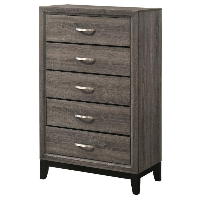Watson - 5-Drawer Bedroom Chest - Gray Oak – Accent Chests by CoasterEveryday at Furniture Wholesale Plus , Nashville furniture store
