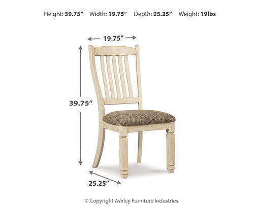 Bolanburg - Dining UPH Side Chair (Set of 2) - Rake Back - Brown / Beige – Chair Sets by Signature Design by Ashley® at Furniture Wholesale Plus , Nashville furniture store