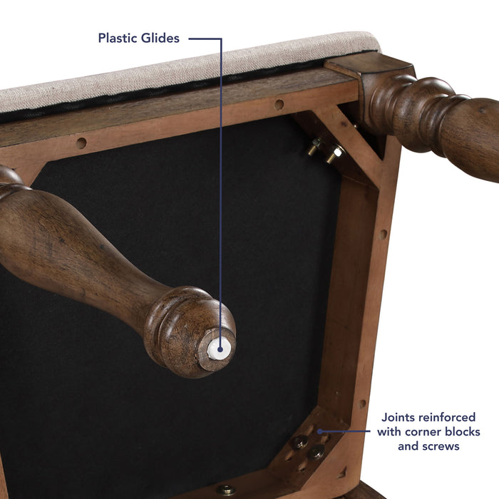 Joanna - Bench - Brown – Upholstered Benches by Steve Silver Furniture at Furniture Wholesale Plus , Nashville furniture store