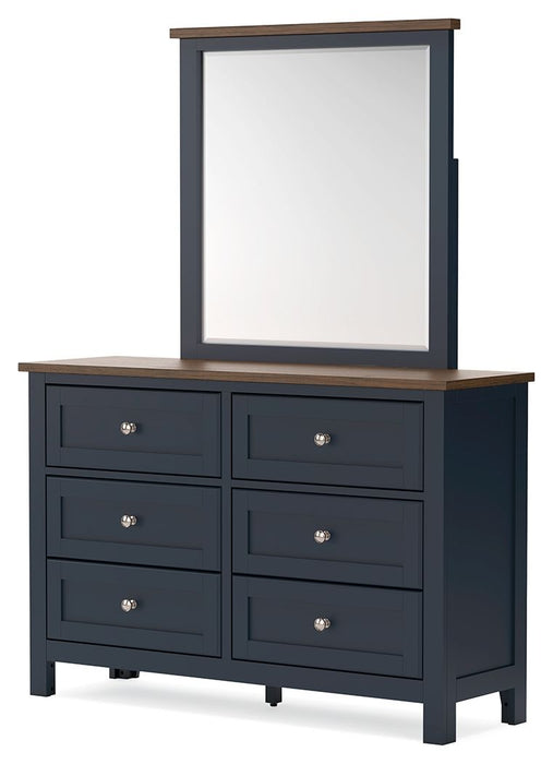 Landocken - Dresser and Mirror - Brown / Blue – Dresser & Mirror by Signature Design by Ashley® at Furniture Wholesale Plus , Nashville furniture store