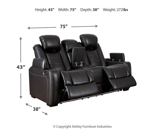 Party Time Power Reclining Loveseat with Console - Premium Loveseat from Ashley Furniture - Just $1296.75! Shop now at Furniture Wholesale Plus  We are the best furniture store in Nashville, Hendersonville, Goodlettsville, Madison, Antioch, Mount Juliet, Lebanon, Gallatin, Springfield, Murfreesboro, Franklin, Brentwood