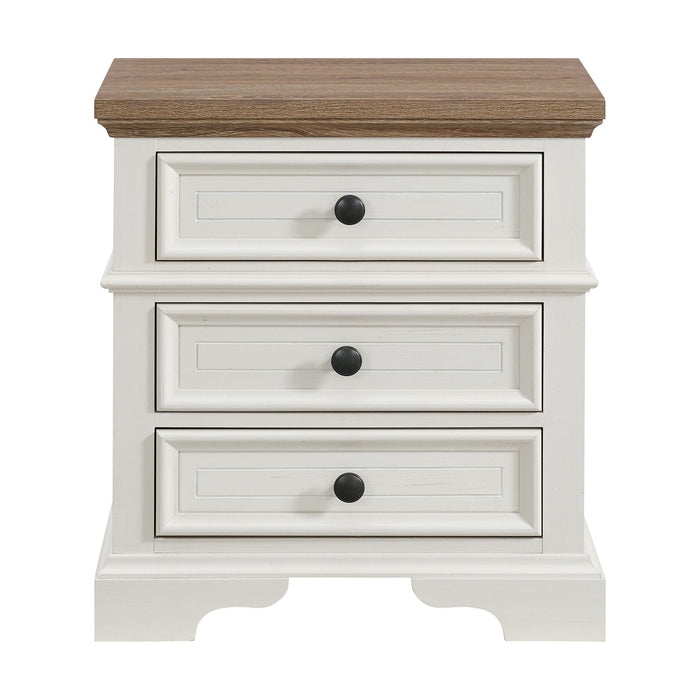 Eastwood - Youth 3-Drawer Nightstand - Brown And White – Nightstands by Elements International at Furniture Wholesale Plus , Nashville furniture store