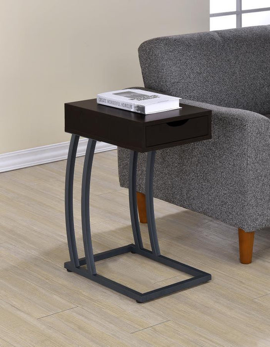 Troy - 1-Drawer C-Shaped Side Table Power Outlet – Side Tables by CoasterEssence at Furniture Wholesale Plus , Nashville furniture store