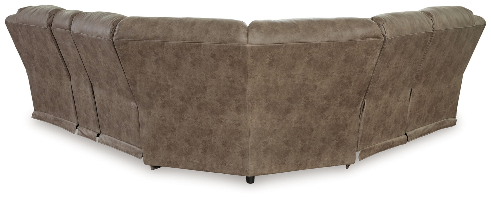 Ravenel - 3-Piece Power Reclining Sectional With Raf Power Reclining Loveseat With Console - Faux Leather - Fossil – Reclining Sectionals by Signature Design by Ashley® at Furniture Wholesale Plus , Nashville furniture store