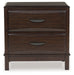 Vanmore - Two Drawer Night Stand - Dark Brown – Accent Nightstands by Benchcraft® at Furniture Wholesale Plus , Nashville furniture store