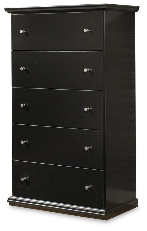 Maribel - Black - Five Drawer Chest - Premium Accent Chests from Signature Design by Ashley® - Just $318! Shop now at Furniture Wholesale Plus  We are the best furniture store in Nashville, Hendersonville, Goodlettsville, Madison, Antioch, Mount Juliet, Lebanon, Gallatin, Springfield, Murfreesboro, Franklin, Brentwood