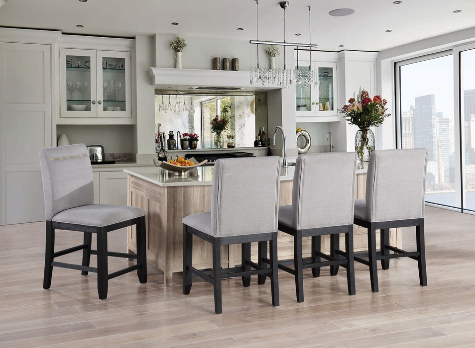 Yves - Counter Chair (Set of 2) - Gray – Chair Sets by Steve Silver Furniture at Furniture Wholesale Plus , Nashville furniture store