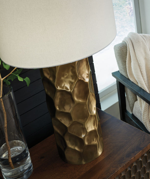 Marshawn - Metal Table Lamp - Gold Finish – Table Lamps by Signature Design by Ashley® at Furniture Wholesale Plus , Nashville furniture store