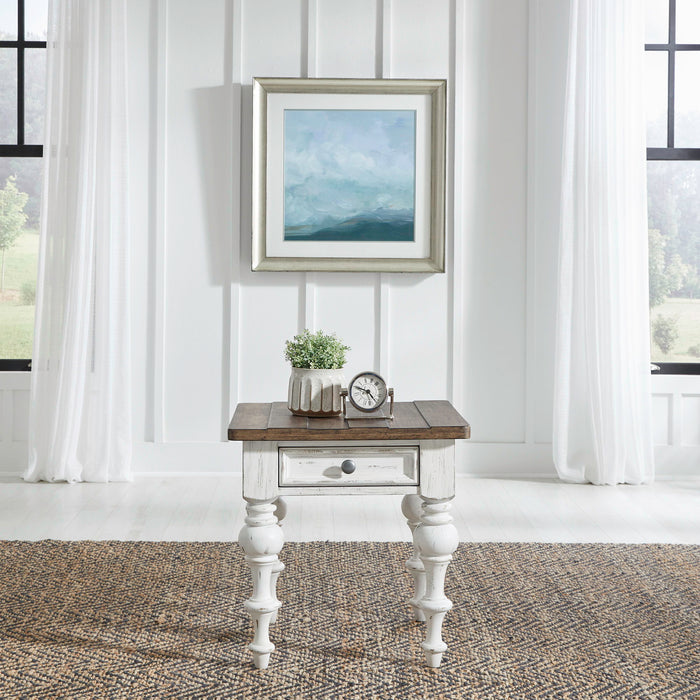 River Place - End Table - Riverstone White & Tobacco – End Tables by Liberty Furniture at Furniture Wholesale Plus , Nashville furniture store