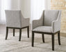 Burkhaus - Dining UPH Arm Chair (Set of 2) - Beige / Dark Brown – Chair Sets by Signature Design by Ashley® at Furniture Wholesale Plus , Nashville furniture store