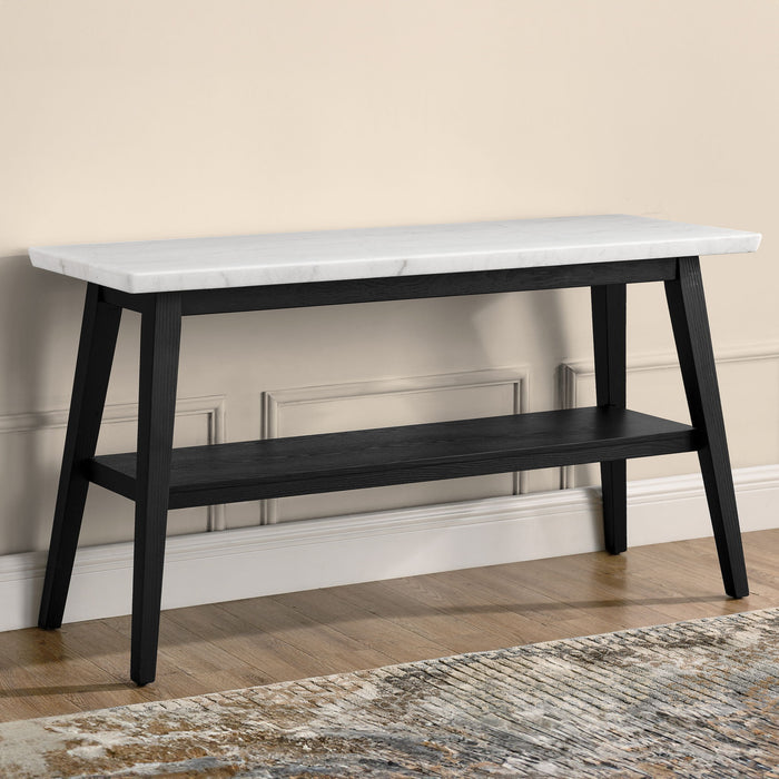 Vida - Marble Top Sofa Table - Black / White – Sofa Tables by Steve Silver Furniture at Furniture Wholesale Plus , Nashville furniture store