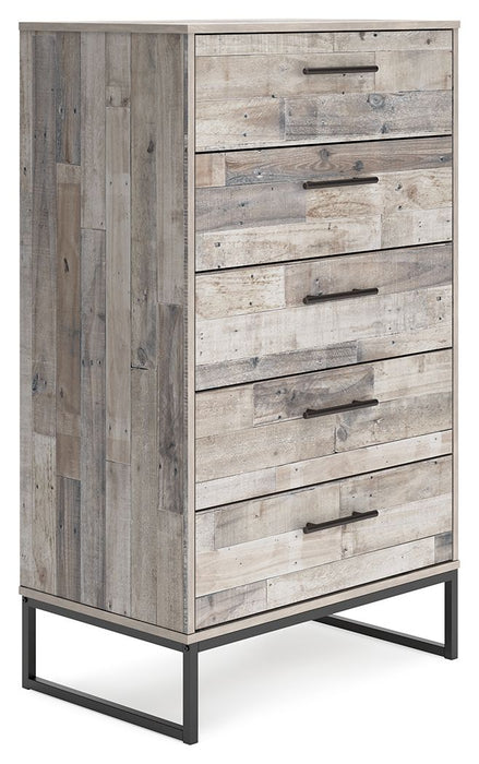 Neilsville - Five Drawer Chest - Whitewash – Accent Chests by Signature Design by Ashley® at Furniture Wholesale Plus , Nashville furniture store