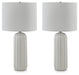 Clarkland - Ceramic Table Lamp (Set of 2) - White – Table Lamps by Signature Design by Ashley® at Furniture Wholesale Plus , Nashville furniture store