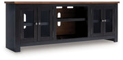 Wildenauer - XL TV Stand With Fireplace Option - Brown / Black – TV Stands by Signature Design by Ashley® at Furniture Wholesale Plus , Nashville furniture store