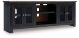 Wildenauer - XL TV Stand With Fireplace Option - Brown / Black – TV Stands by Signature Design by Ashley® at Furniture Wholesale Plus , Nashville furniture store
