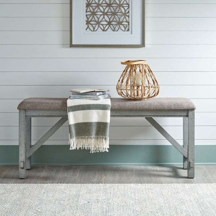 Newport - Counter Height Dining Bench - Smokey Gray / Carbon Gray – Counter Benches by Liberty Furniture at Furniture Wholesale Plus , Nashville furniture store