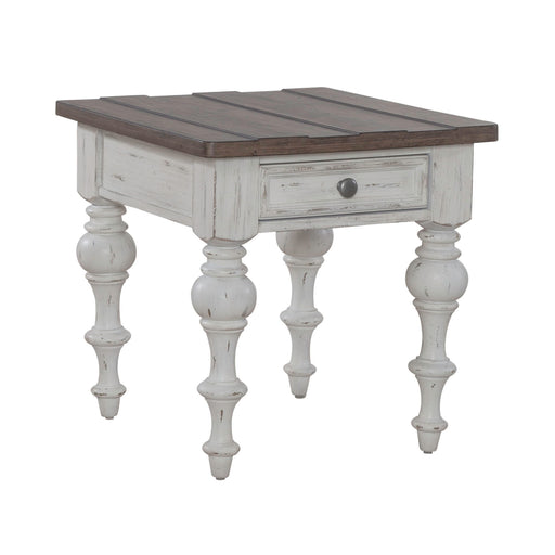 River Place - End Table - Riverstone White & Tobacco – End Tables by Liberty Furniture at Furniture Wholesale Plus , Nashville furniture store