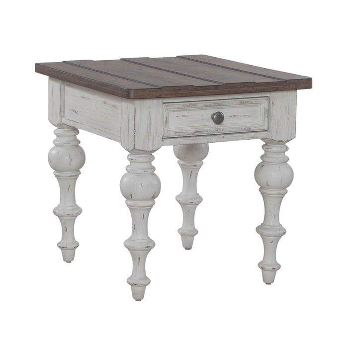 River Place - End Table - Riverstone White & Tobacco – End Tables by Liberty Furniture at Furniture Wholesale Plus , Nashville furniture store