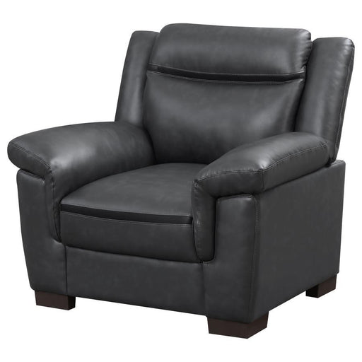 Arabella - Upholstered Padded Arm Accent Chair - Gray - Premium Arm Chairs from CoasterEveryday - Just $419! Shop now at Furniture Wholesale Plus  We are the best furniture store in Nashville, Hendersonville, Goodlettsville, Madison, Antioch, Mount Juliet, Lebanon, Gallatin, Springfield, Murfreesboro, Franklin, Brentwood