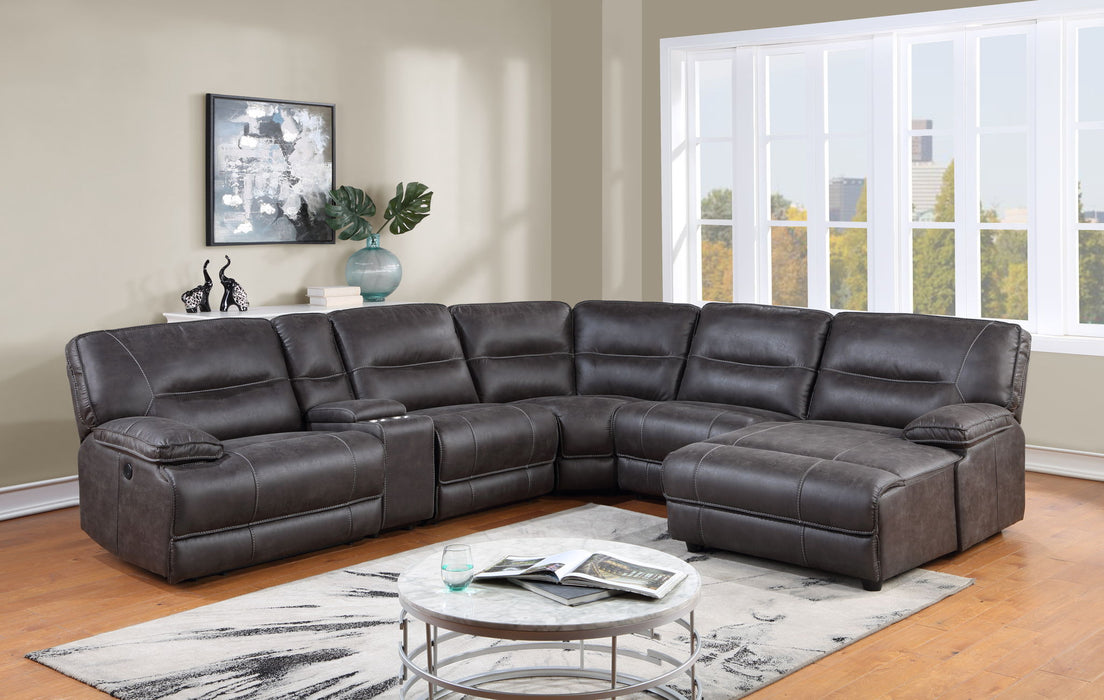 Ogden - 5 Piece Sectional - Black – Reclining Sectionals by Steve Silver Furniture at Furniture Wholesale Plus , Nashville furniture store