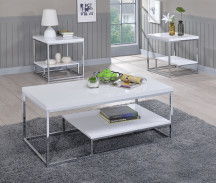 Lucia - 3 Piece Table Set - White – Table Sets by Steve Silver Furniture at Furniture Wholesale Plus , Nashville furniture store