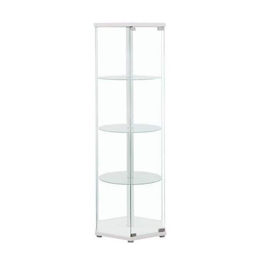 Zahavah - 4-Shelf Hexagonal Clear Glass Curio Cabinet - Premium Curio Cabinets from CoasterEveryday - Just $319! Shop now at Furniture Wholesale Plus  We are the best furniture store in Nashville, Hendersonville, Goodlettsville, Madison, Antioch, Mount Juliet, Lebanon, Gallatin, Springfield, Murfreesboro, Franklin, Brentwood