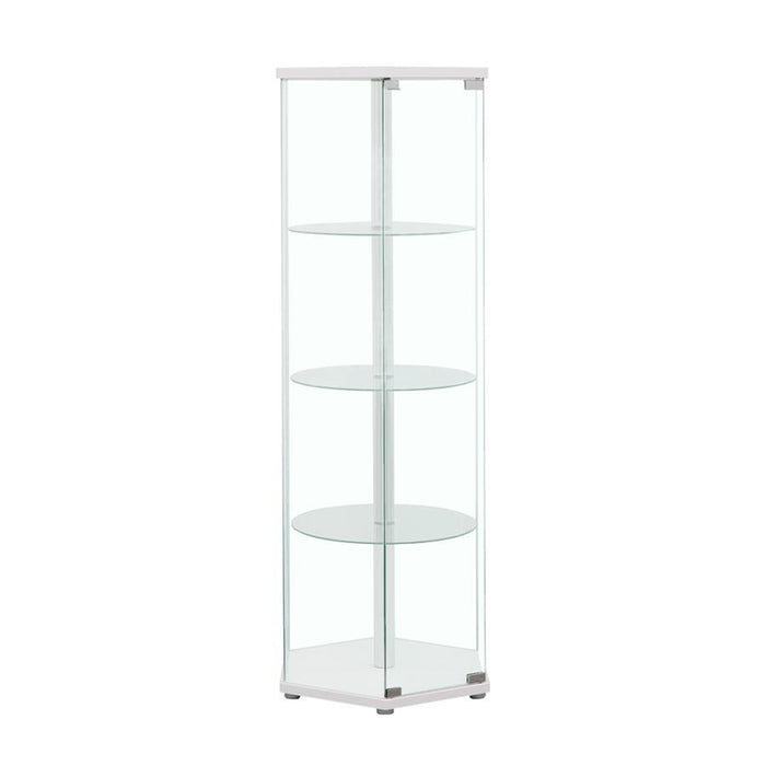 Zahavah - 4-Shelf Hexagonal Clear Glass Curio Cabinet - Premium Curio Cabinets from CoasterEveryday - Just $319! Shop now at Furniture Wholesale Plus  We are the best furniture store in Nashville, Hendersonville, Goodlettsville, Madison, Antioch, Mount Juliet, Lebanon, Gallatin, Springfield, Murfreesboro, Franklin, Brentwood