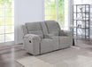 Gilson - Chenille Upholstered Reclining Loveseat - Gray – Reclining Loveseats by Coaster Fine Furniture at Furniture Wholesale Plus , Nashville furniture store