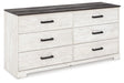 Shawburn - Six Drawer Dresser - Pewter-tone pulls - White / Black / Gray – Dressers by Signature Design by Ashley® at Furniture Wholesale Plus , Nashville furniture store