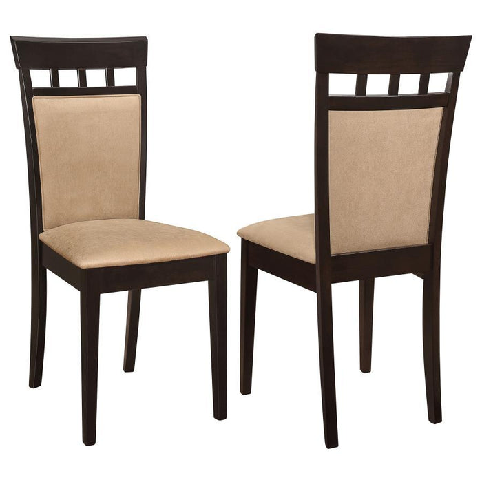Gabriel - Closed Back Side Chairs (Set of 2) - Cappuccino – Chair Sets by CoasterEveryday at Furniture Wholesale Plus , Nashville furniture store