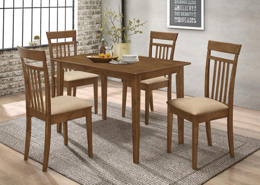 Robles - 5 Piece Rectangular Dining Table Set - Chestnut - Premium 5 Piece Dining Room Sets from CoasterEveryday - Just $479! Shop now at Furniture Wholesale Plus  We are the best furniture store in Nashville, Hendersonville, Goodlettsville, Madison, Antioch, Mount Juliet, Lebanon, Gallatin, Springfield, Murfreesboro, Franklin, Brentwood