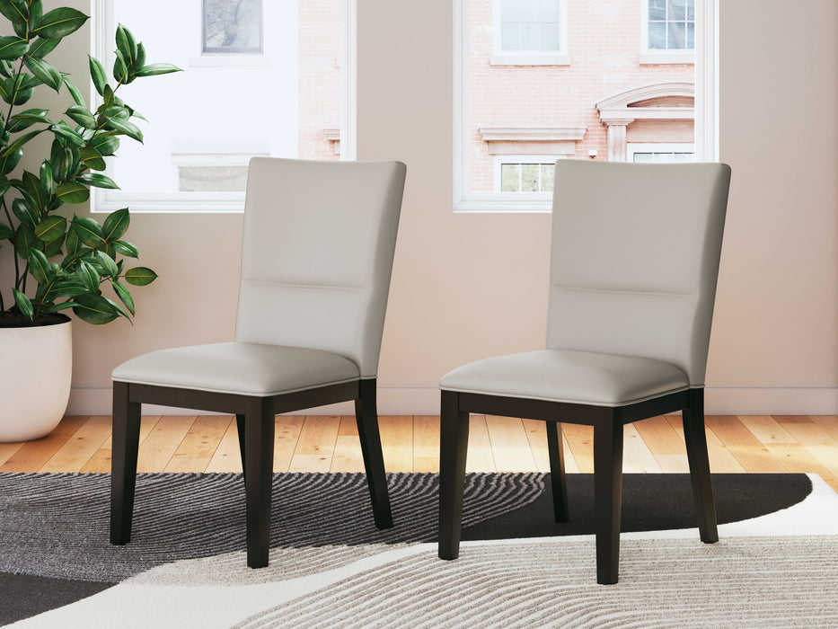 Glinari - Dining Upholstered Side Chair (Set of 2) - Taupe / Black – Chair Sets by Signature Design by Ashley® at Furniture Wholesale Plus , Nashville furniture store