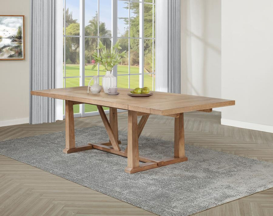Middleton - 106" Extension Leaf Dining Table - Natural Brown – Dining Tables with Extensions by Coaster Fine Furniture at Furniture Wholesale Plus , Nashville furniture store