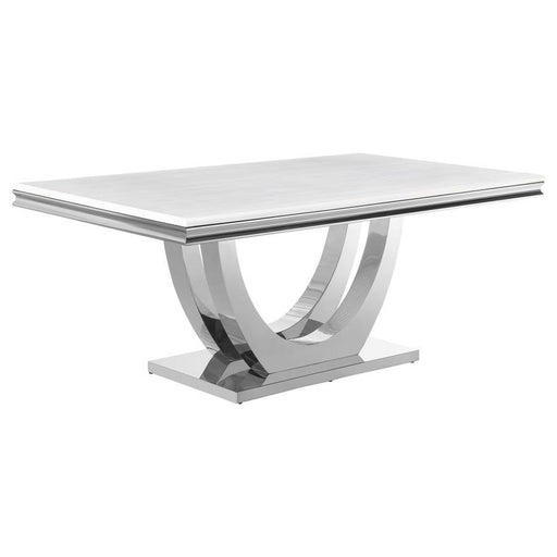Kerwin - Rectangular Stone Top Dining Table - White - Premium Dining Tables from CoasterElevations - Just $1389! Shop now at Furniture Wholesale Plus  We are the best furniture store in Nashville, Hendersonville, Goodlettsville, Madison, Antioch, Mount Juliet, Lebanon, Gallatin, Springfield, Murfreesboro, Franklin, Brentwood