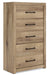 Brozmont - Five Drawer Chest - Tan – Accent Chests by Benchcraft® at Furniture Wholesale Plus , Nashville furniture store