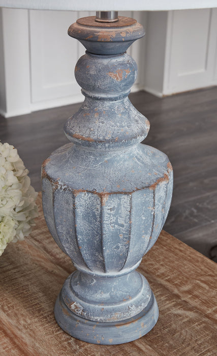 Cylerick - Terracotta Table Lamp - Antique Blue – Table Lamps by Signature Design by Ashley® at Furniture Wholesale Plus , Nashville furniture store