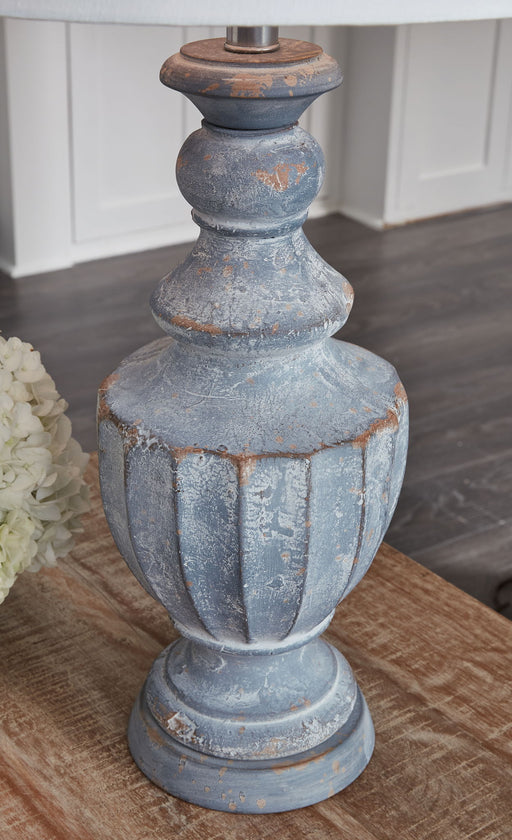 Cylerick - Terracotta Table Lamp - Antique Blue – Table Lamps by Signature Design by Ashley® at Furniture Wholesale Plus , Nashville furniture store