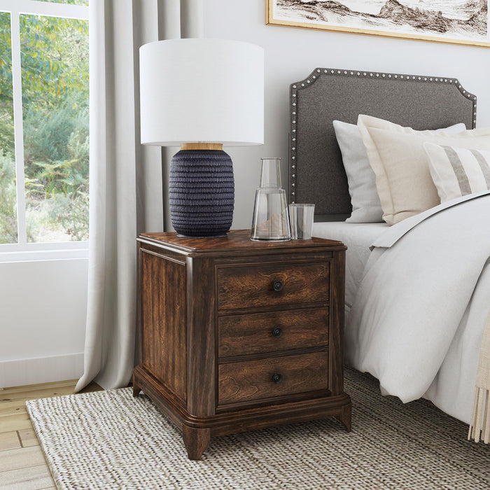 Phillipe - 2-Drawer Cabinet With USB - Cherry – Accent Nightstands by Elements International at Furniture Wholesale Plus , Nashville furniture store