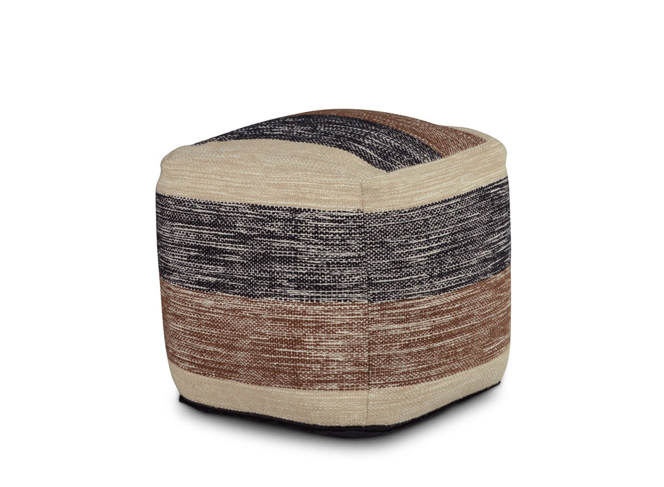 Jamal - Square Handwoven Woolen Pouf - Beige – Accent Poufs by Steve Silver Furniture at Furniture Wholesale Plus , Nashville furniture store