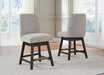 Burkhaus - Upholstered Swivel Barstool (Set of 2) - Beige / Dark Brown – Stool Sets by Signature Design by Ashley® at Furniture Wholesale Plus , Nashville furniture store