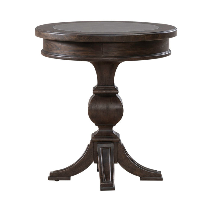Paradise Valley - Round Chairside Table - Saddle Brown – Chair Side Tables by Liberty Furniture at Furniture Wholesale Plus , Nashville furniture store