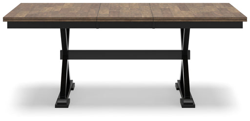 Wildenauer - Rectangular Dining Extension Table - Brown / Black – Dining Tables with Extensions by Signature Design by Ashley® at Furniture Wholesale Plus , Nashville furniture store