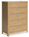 Rencott - Five Drawer Chest - Light Brown – Accent Chests by Ashley® at Furniture Wholesale Plus , Nashville furniture store