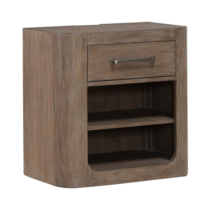 South Bend - Open Nightstand With Charging Station - Burnished Clay – Nightstands w/ Charging Stations by Liberty Furniture at Furniture Wholesale Plus , Nashville furniture store