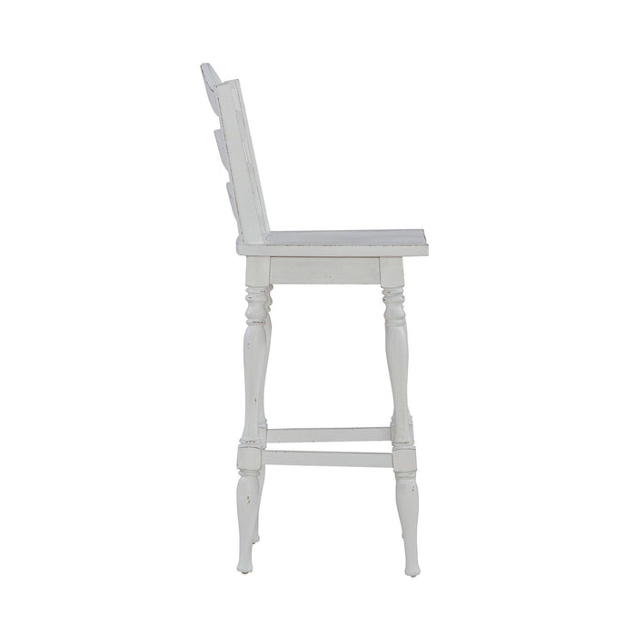 Magnolia Manor - Ladderback Swivel Bar Stool - Antique White – Bar Height (28"-30") by Liberty Furniture at Furniture Wholesale Plus , Nashville furniture store